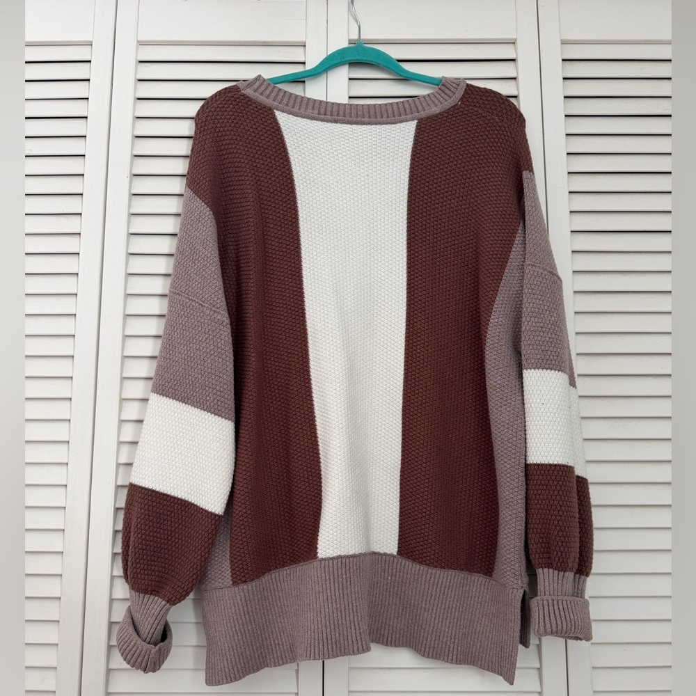 Amazon Women's Sweater in Brown and Cream